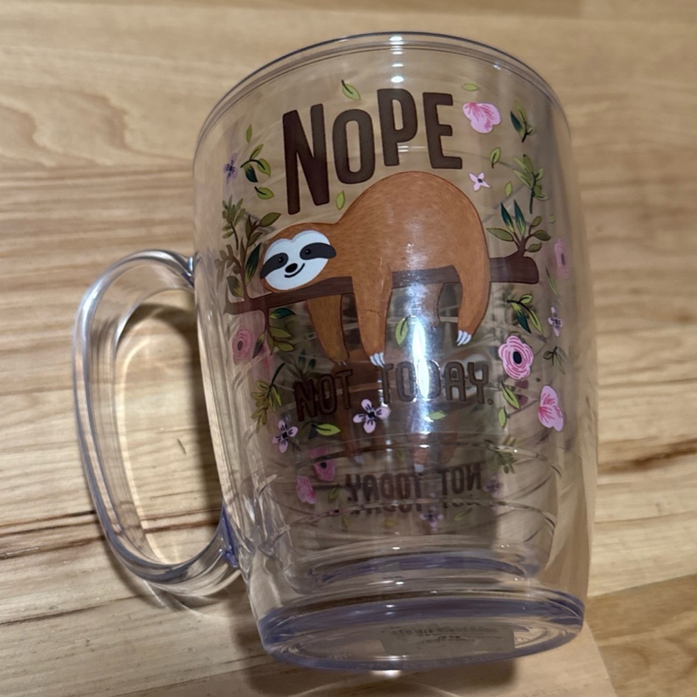 New Tervis Sloth Nope Not Today Insulated Double Walled Mug With pink Lid 16 oz. - Picture 7 of 8